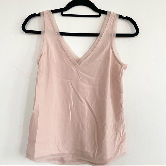 Chelsea 28 Pink Raw Hem Slinky Tank Blouse Size XXS NWOT - Picture 1 of 6